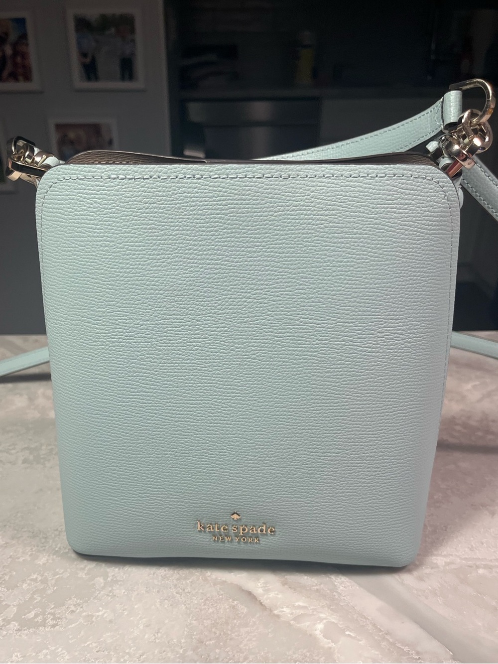 kate spade pastel blue leather crossbody bag